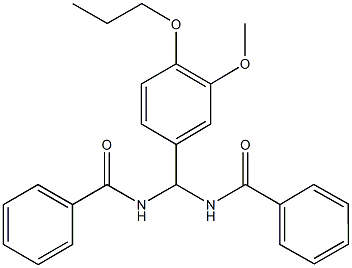 N-[(benzoylamino)(3-methoxy-4-propoxyphenyl)methyl]benzamide Structure