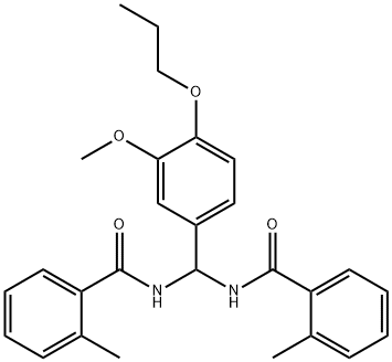 N-{(3-methoxy-4-propoxyphenyl)[(2-methylbenzoyl)amino]methyl}-2-methylbenzamide Structure