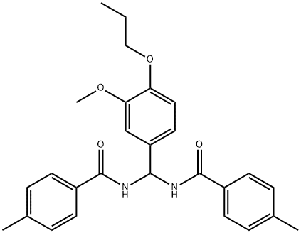 N-{(3-methoxy-4-propoxyphenyl)[(4-methylbenzoyl)amino]methyl}-4-methylbenzamide Structure