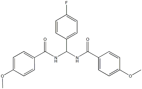 N-{(4-fluorophenyl)[(4-methoxybenzoyl)amino]methyl}-4-methoxybenzamide,618862-74-1,结构式