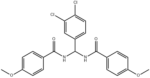 N-{(3,4-dichlorophenyl)[(4-methoxybenzoyl)amino]methyl}-4-methoxybenzamide Structure