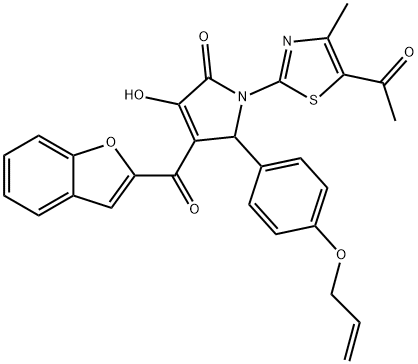 618864-31-6 1-(5-acetyl-4-methyl-1,3-thiazol-2-yl)-5-[4-(allyloxy)phenyl]-4-(1-benzofuran-2-ylcarbonyl)-3-hydroxy-1,5-dihydro-2H-pyrrol-2-one