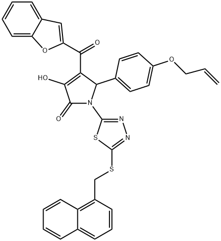 618869-30-0 5-[4-(allyloxy)phenyl]-4-(1-benzofuran-2-ylcarbonyl)-3-hydroxy-1-{5-[(1-naphthylmethyl)sulfanyl]-1,3,4-thiadiazol-2-yl}-1,5-dihydro-2H-pyrrol-2-one