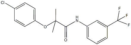 2-(4-chlorophenoxy)-2-methyl-N-[3-(trifluoromethyl)phenyl]propanamide Struktur