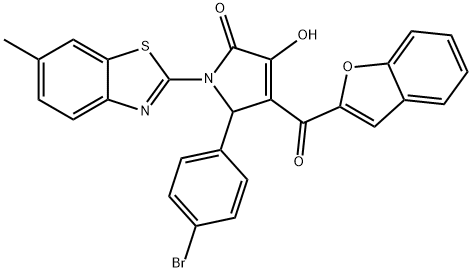 618871-82-2 4-(1-benzofuran-2-ylcarbonyl)-5-(4-bromophenyl)-3-hydroxy-1-(6-methyl-1,3-benzothiazol-2-yl)-1,5-dihydro-2H-pyrrol-2-one