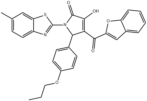 618872-16-5 4-(1-benzofuran-2-ylcarbonyl)-3-hydroxy-1-(6-methyl-1,3-benzothiazol-2-yl)-5-(4-propoxyphenyl)-1,5-dihydro-2H-pyrrol-2-one