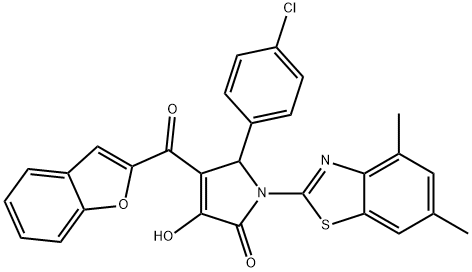 4-(1-benzofuran-2-ylcarbonyl)-5-(4-chlorophenyl)-1-(4,6-dimethyl-1,3-benzothiazol-2-yl)-3-hydroxy-1,5-dihydro-2H-pyrrol-2-one|