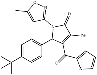 5-(4-tert-butylphenyl)-3-hydroxy-1-(5-methyl-3-isoxazolyl)-4-(2-thienylcarbonyl)-1,5-dihydro-2H-pyrrol-2-one Structure