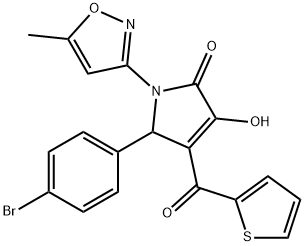 5-(4-bromophenyl)-3-hydroxy-1-(5-methyl-3-isoxazolyl)-4-(2-thienylcarbonyl)-1,5-dihydro-2H-pyrrol-2-one Structure