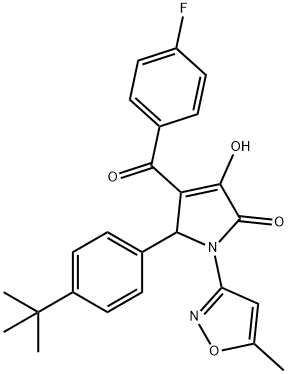 5-(4-tert-butylphenyl)-4-(4-fluorobenzoyl)-3-hydroxy-1-(5-methyl-3-isoxazolyl)-1,5-dihydro-2H-pyrrol-2-one Structure