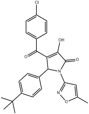 5-(4-tert-butylphenyl)-4-(4-chlorobenzoyl)-3-hydroxy-1-(5-methyl-3-isoxazolyl)-1,5-dihydro-2H-pyrrol-2-one 化学構造式