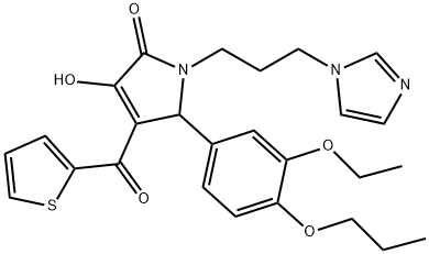 5-(3-ethoxy-4-propoxyphenyl)-3-hydroxy-1-[3-(1H-imidazol-1-yl)propyl]-4-(2-thienylcarbonyl)-1,5-dihydro-2H-pyrrol-2-one Struktur