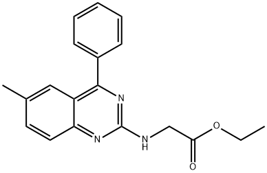 ethyl [(6-methyl-4-phenyl-2-quinazolinyl)amino]acetate Structure