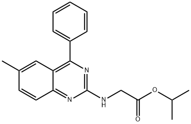 isopropyl [(6-methyl-4-phenyl-2-quinazolinyl)amino]acetate 化学構造式