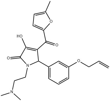 5-[3-(allyloxy)phenyl]-1-[2-(dimethylamino)ethyl]-3-hydroxy-4-(5-methyl-2-furoyl)-1,5-dihydro-2H-pyrrol-2-one 结构式