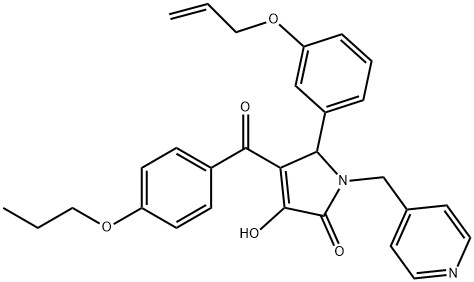 5-[3-(allyloxy)phenyl]-3-hydroxy-4-(4-propoxybenzoyl)-1-(4-pyridinylmethyl)-1,5-dihydro-2H-pyrrol-2-one Struktur