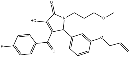 5-[3-(allyloxy)phenyl]-4-(4-fluorobenzoyl)-3-hydroxy-1-(3-methoxypropyl)-1,5-dihydro-2H-pyrrol-2-one 化学構造式