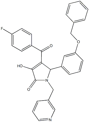 5-[3-(benzyloxy)phenyl]-4-(4-fluorobenzoyl)-3-hydroxy-1-(3-pyridinylmethyl)-1,5-dihydro-2H-pyrrol-2-one Structure