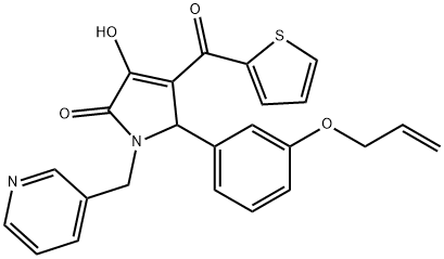 5-[3-(allyloxy)phenyl]-3-hydroxy-1-(3-pyridinylmethyl)-4-(2-thienylcarbonyl)-1,5-dihydro-2H-pyrrol-2-one,620152-01-4,结构式