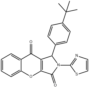 1-(4-tert-butylphenyl)-2-(1,3-thiazol-2-yl)-1,2-dihydrochromeno[2,3-c]pyrrole-3,9-dione Struktur