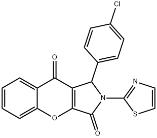 1-(4-chlorophenyl)-2-(1,3-thiazol-2-yl)-1,2-dihydrochromeno[2,3-c]pyrrole-3,9-dione Structure