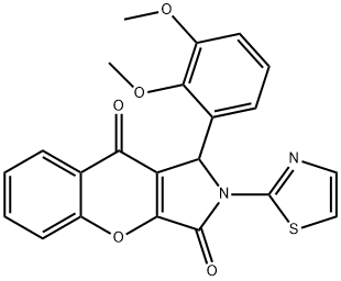 1-(2,3-dimethoxyphenyl)-2-(1,3-thiazol-2-yl)-1,2-dihydrochromeno[2,3-c]pyrrole-3,9-dione Structure