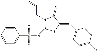 N-[3-allyl-5-(4-methoxybenzylidene)-4-oxo-1,3-thiazolidin-2-ylidene]benzenesulfonamide Structure