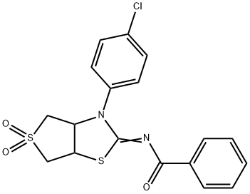 N-(3-(4-chlorophenyl)-5,5-dioxidotetrahydrothieno[3,4-d][1,3]thiazol-2(3H)-ylidene)benzamide,620543-67-1,结构式