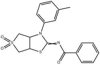N-(3-(3-methylphenyl)-5,5-dioxidotetrahydrothieno[3,4-d][1,3]thiazol-2(3H)-ylidene)benzamide|