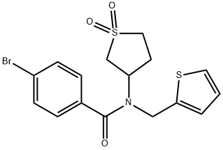 4-bromo-N-(1,1-dioxidotetrahydro-3-thienyl)-N-(2-thienylmethyl)benzamide,620563-74-8,结构式