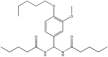 N-[[3-methoxy-4-(pentyloxy)phenyl](pentanoylamino)methyl]pentanamide Structure