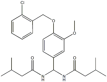 N-{{4-[(2-chlorobenzyl)oxy]-3-methoxyphenyl}[(3-methylbutanoyl)amino]methyl}-3-methylbutanamide Structure