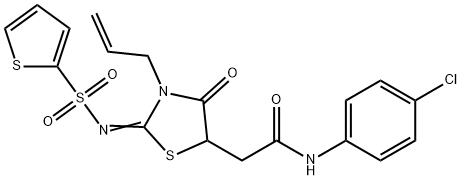 620568-63-0 2-{3-allyl-4-oxo-2-[(2-thienylsulfonyl)imino]-1,3-thiazolidin-5-yl}-N-(4-chlorophenyl)acetamide