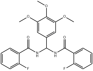 2-fluoro-N-[[(2-fluorobenzoyl)amino](3,4,5-trimethoxyphenyl)methyl]benzamide Structure
