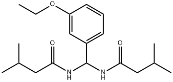 N-{(3-ethoxyphenyl)[(3-methylbutanoyl)amino]methyl}-3-methylbutanamide Struktur