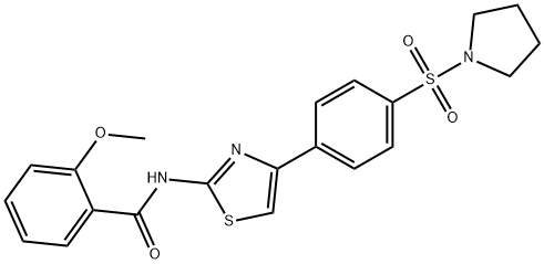 2-methoxy-N-{4-[4-(1-pyrrolidinylsulfonyl)phenyl]-1,3-thiazol-2-yl}benzamide Struktur