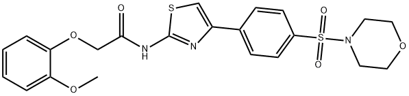 2-(2-methoxyphenoxy)-N-{4-[4-(4-morpholinylsulfonyl)phenyl]-1,3-thiazol-2-yl}acetamide 结构式