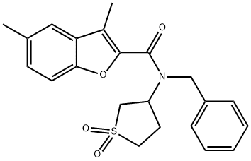 N-benzyl-N-(1,1-dioxidotetrahydro-3-thienyl)-3,5-dimethyl-1-benzofuran-2-carboxamide Structure