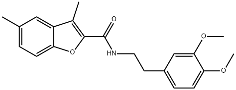 N-[2-(3,4-dimethoxyphenyl)ethyl]-3,5-dimethyl-1-benzofuran-2-carboxamide 结构式