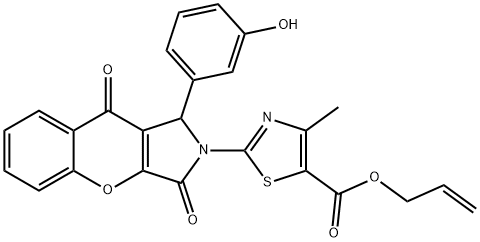 allyl2-(1-(3-hydroxyphenyl)-3,9-dioxo-3,9-dihydrochromeno[2,3-c]pyrrol-2(1H)-yl)-4-methyl-1,3-thiazole-5-carboxylate 结构式
