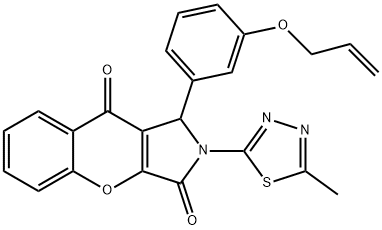 1-[3-(allyloxy)phenyl]-2-(5-methyl-1,3,4-thiadiazol-2-yl)-1,2-dihydrochromeno[2,3-c]pyrrole-3,9-dione,620589-09-5,结构式