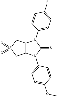 1-(4-fluorophenyl)-3-(4-methoxyphenyl)tetrahydro-1H-thieno[3,4-d]imidazole-2(3H)-thione 5,5-dioxide Structure