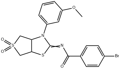 4-bromo-N-(3-(3-methoxyphenyl)-5,5-dioxidotetrahydrothieno[3,4-d][1,3]thiazol-2(3H)-ylidene)benzamide,620590-26-3,结构式