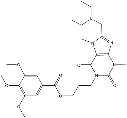 3-{8-[(diethylamino)methyl]-3,7-dimethyl-2,6-dioxo-2,3,6,7-tetrahydro-1H-purin-1-yl}propyl 3,4,5-trimethoxybenzoate 化学構造式