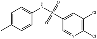 5,6-dichloro-N-(4-methylphenyl)-3-pyridinesulfonamide 化学構造式