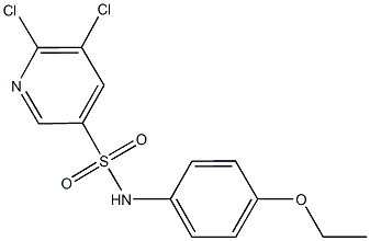 5,6-dichloro-N-(4-ethoxyphenyl)-3-pyridinesulfonamide 化学構造式