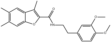 N-[2-(3,4-dimethoxyphenyl)ethyl]-3,5,6-trimethyl-1-benzofuran-2-carboxamide Struktur