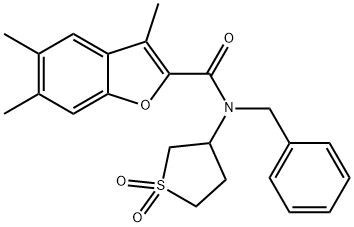 N-benzyl-N-(1,1-dioxidotetrahydro-3-thienyl)-3,5,6-trimethyl-1-benzofuran-2-carboxamide Struktur