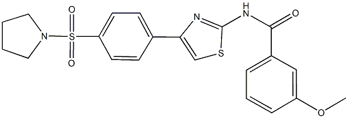 622351-50-2 3-methoxy-N-{4-[4-(1-pyrrolidinylsulfonyl)phenyl]-1,3-thiazol-2-yl}benzamide