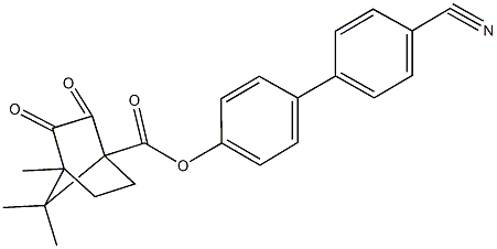 4'-cyano[1,1'-biphenyl]-4-yl 4,7,7-trimethyl-2,3-dioxobicyclo[2.2.1]heptane-1-carboxylate Struktur